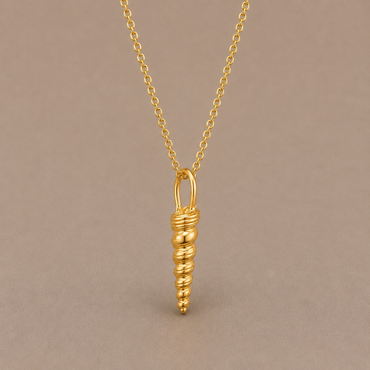 Auger Shell Gold Necklace