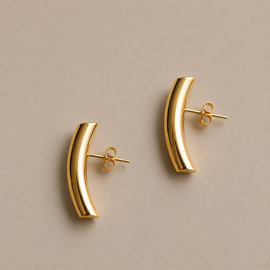 Tube Large Gold Earrings