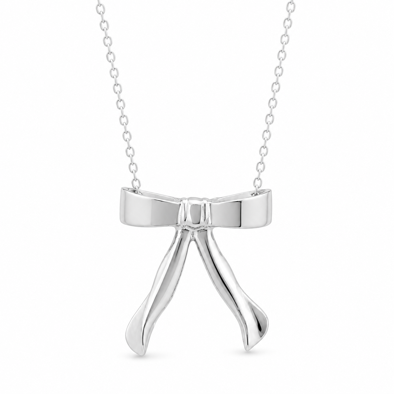 Bow Silver Necklace