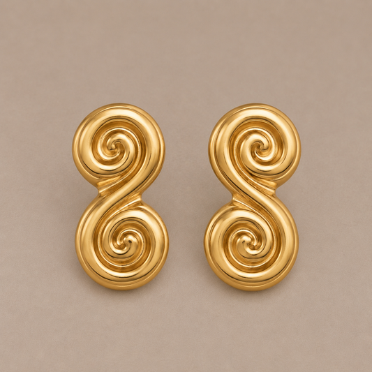 Louise Gold Double Earrings