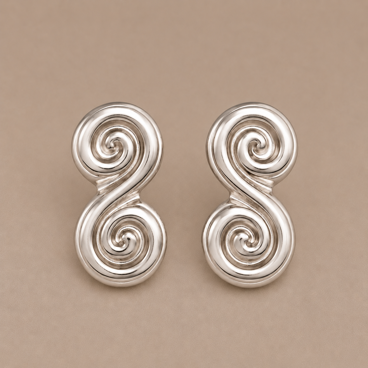 Louise Silver Double Earrings