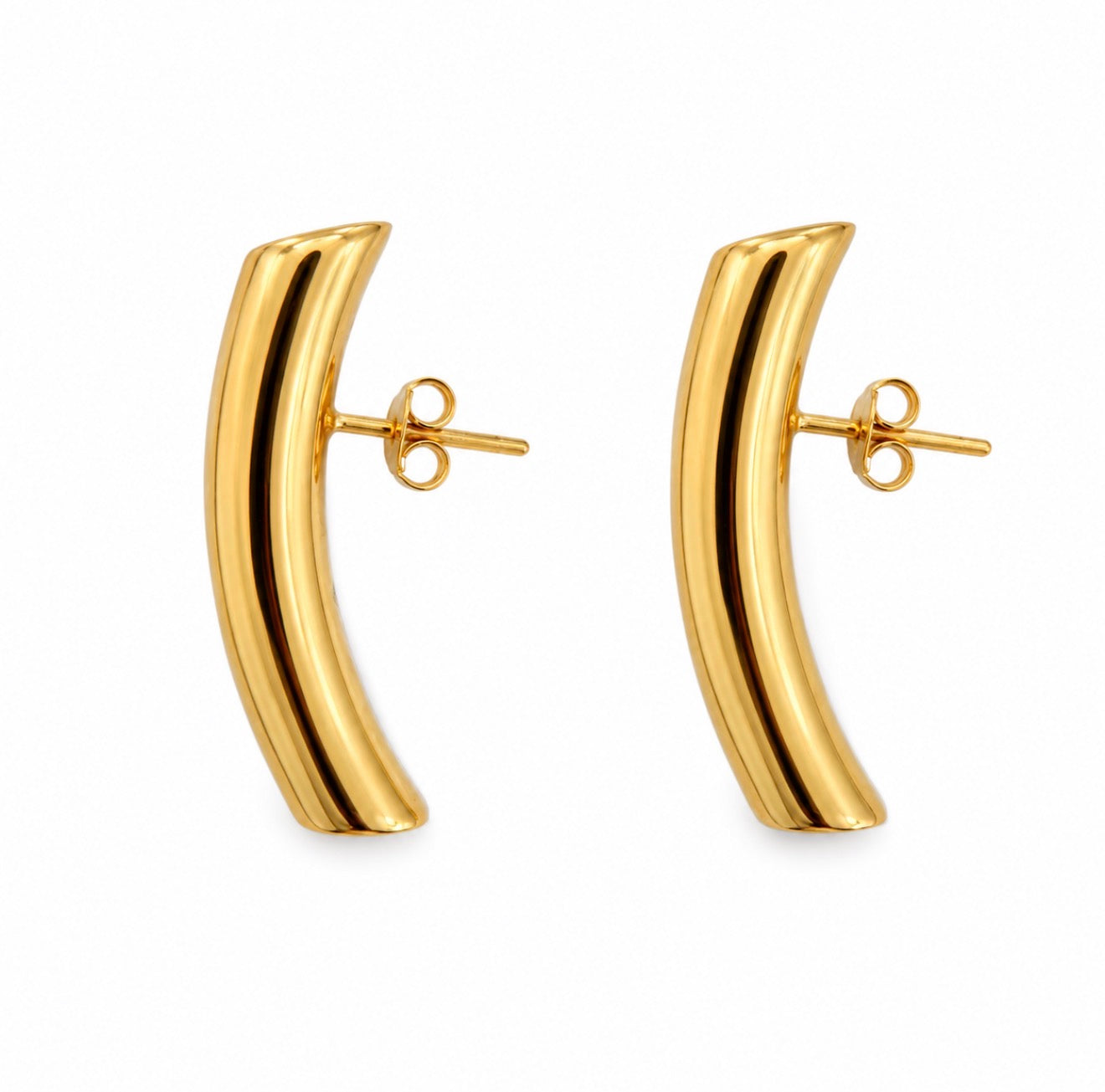 Tube Large Gold Earrings