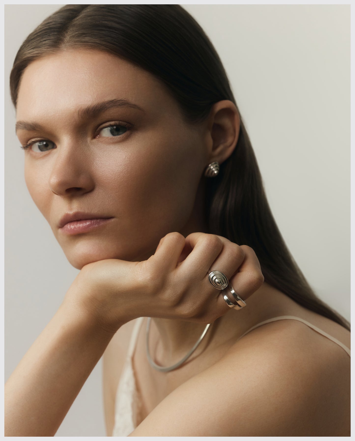 Coil Silver Earrings