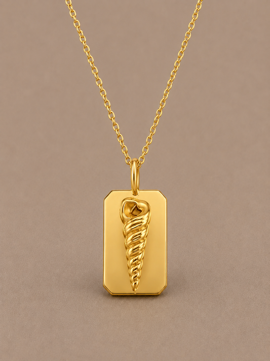 Amonit & Auger Double Side Necklace