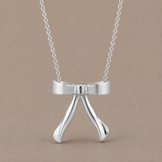 Bow Silver Necklace