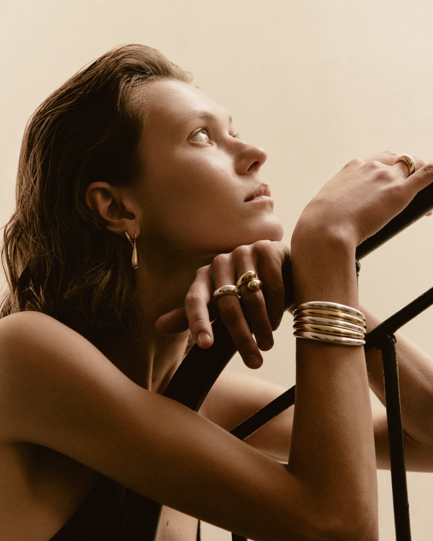 Vand Gold Hook Earrings