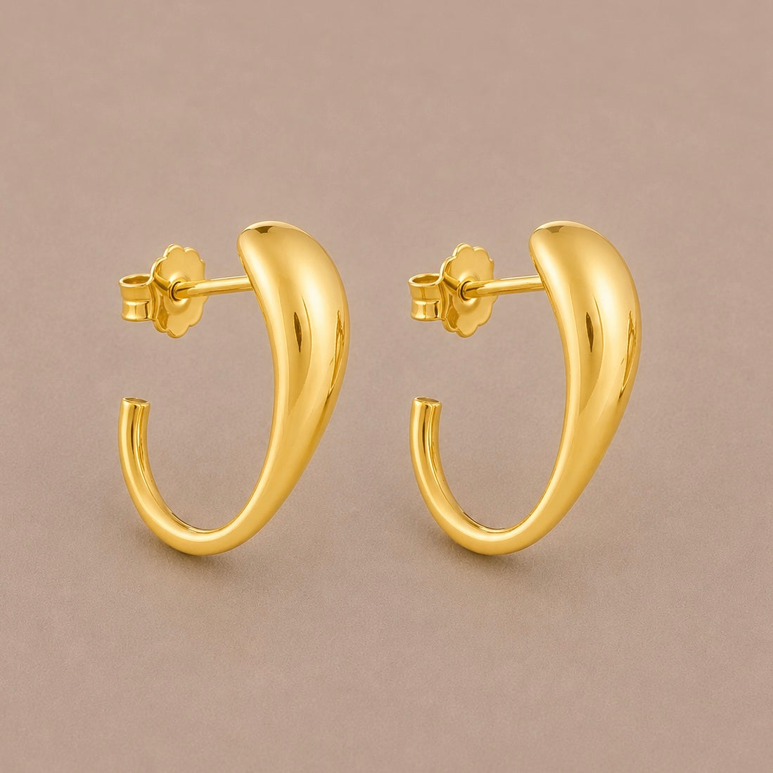 Wave Gold Hoop Earrings