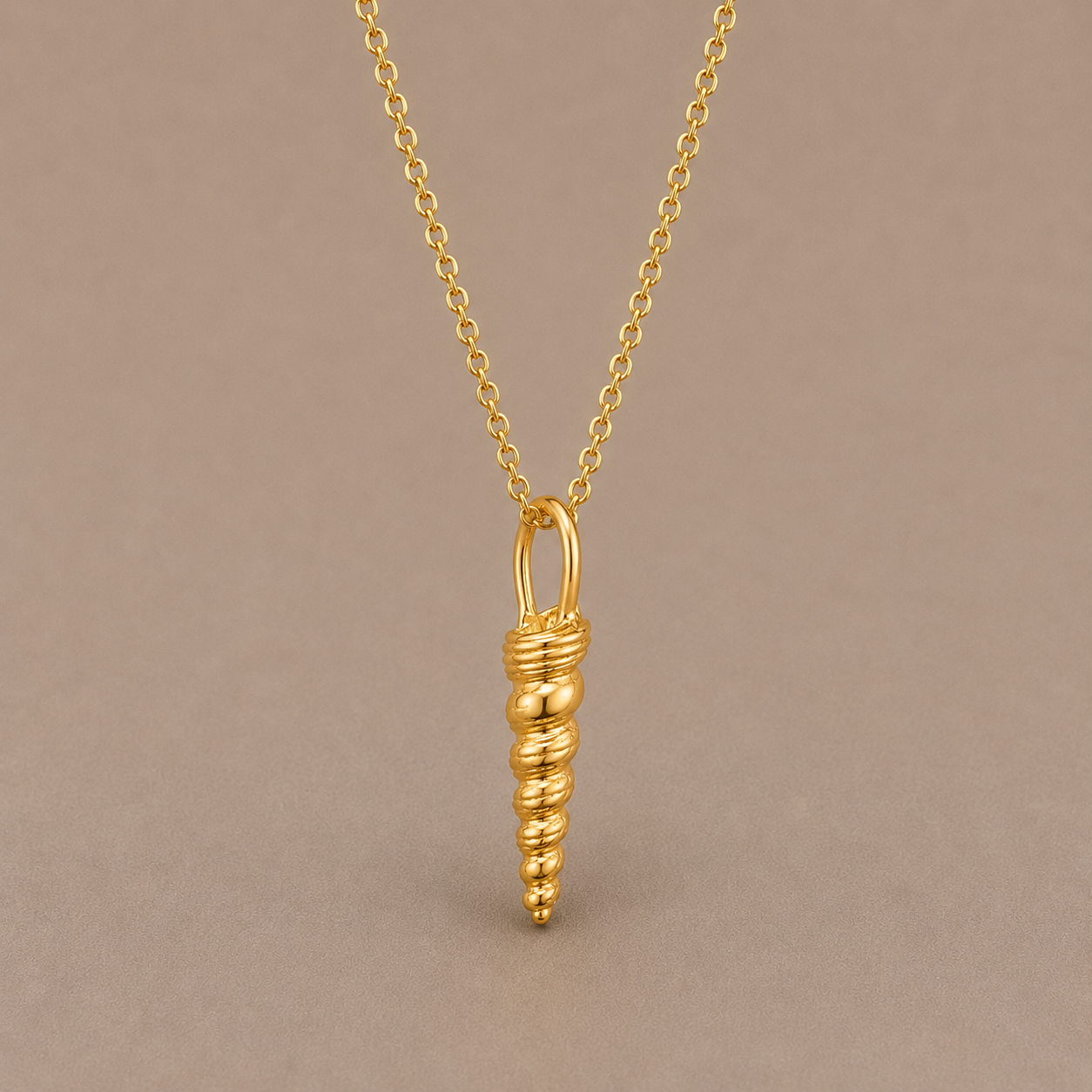 Auger Shell Gold Necklace