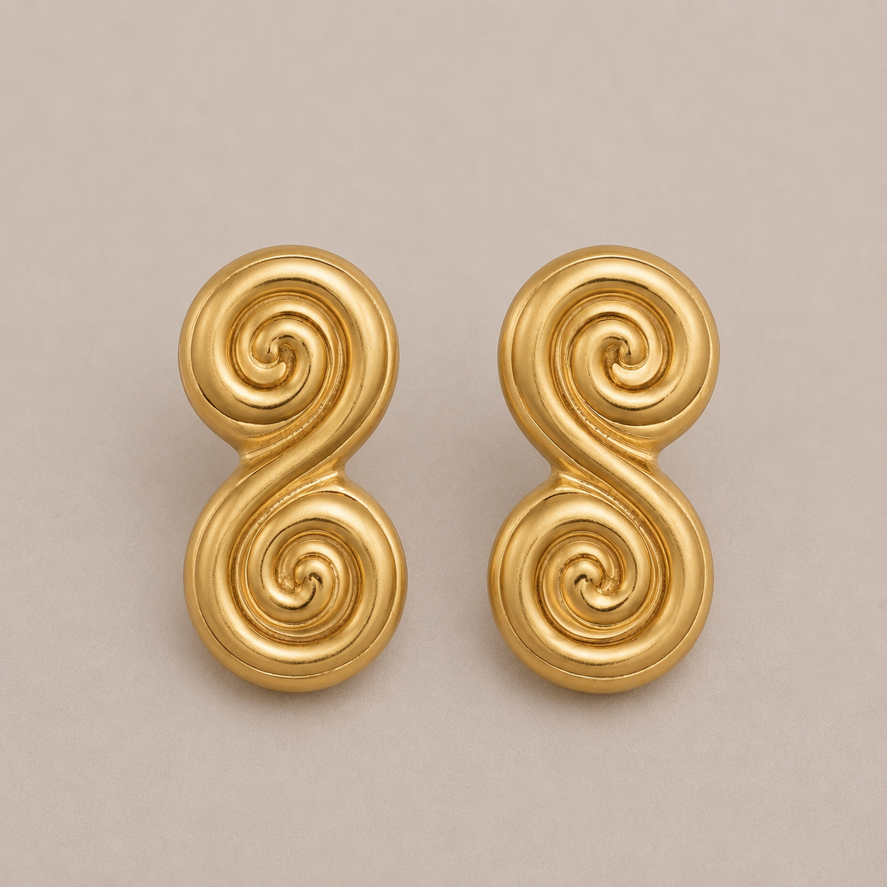 Louise Gold Double Earrings
