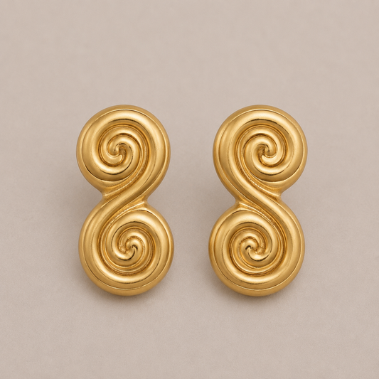Louise Gold Double Earrings