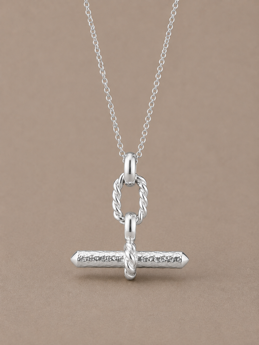 T-Bar I Silver Necklace