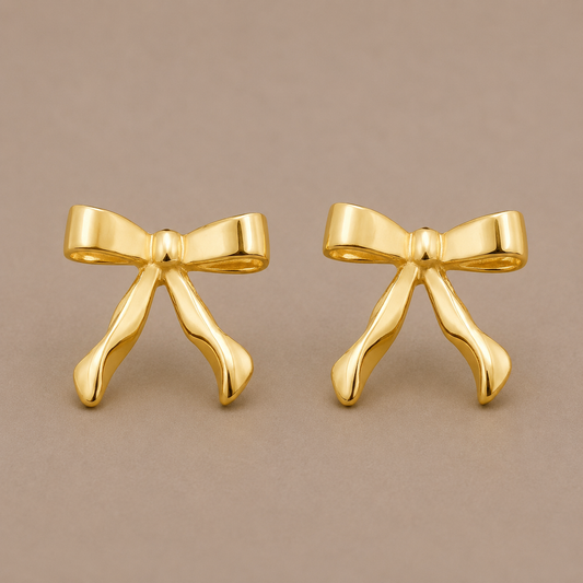 Bow Gold Earrings