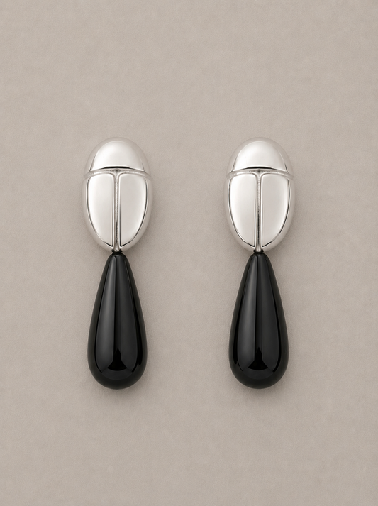 Scarabeus Onyx Earrings