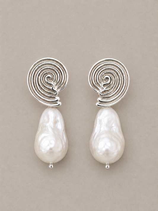Ithel Silver Peal Earrings