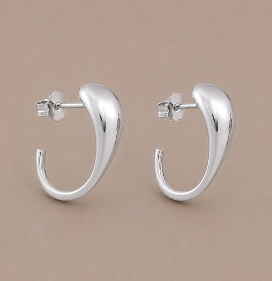 Splash Silver Hoop Earrings