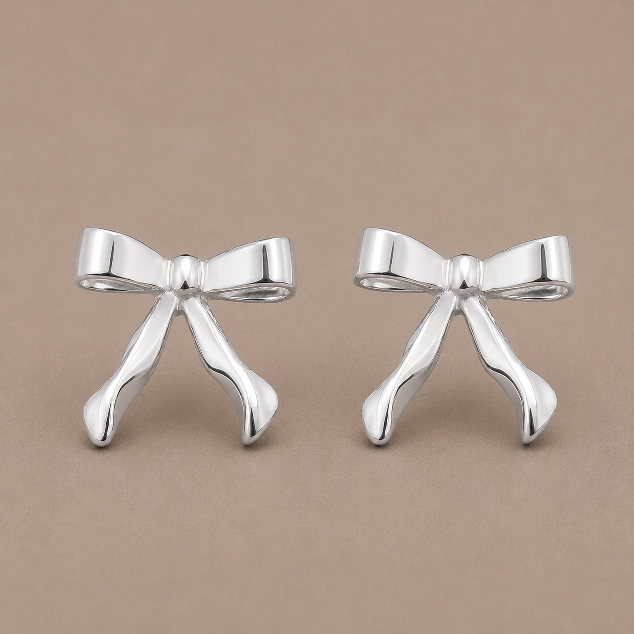 Bow Silver Earrings