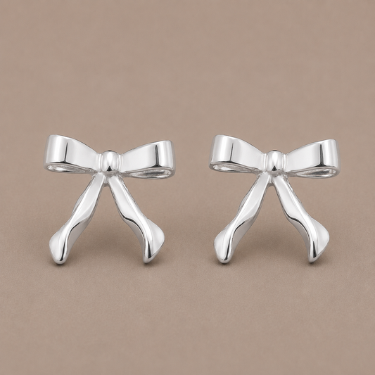 Bow Silver Earrings