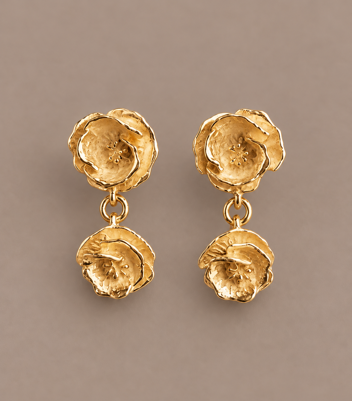 Poppy Duo Gold Earrings
