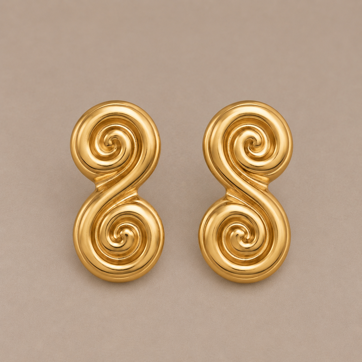 Louise Gold Double Earrings