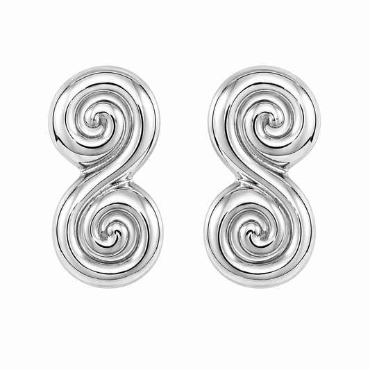 Louise Silver Double Earrings