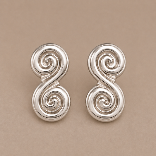 Louise Silver Double Earrings