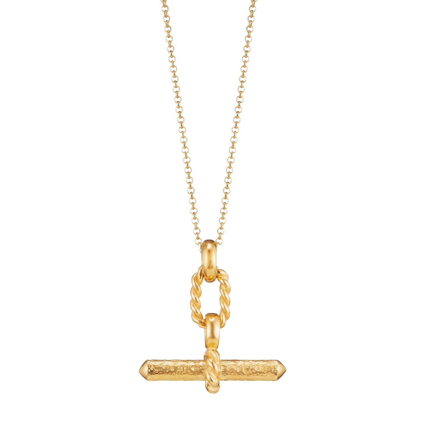 T-Bar I Gold Necklace
