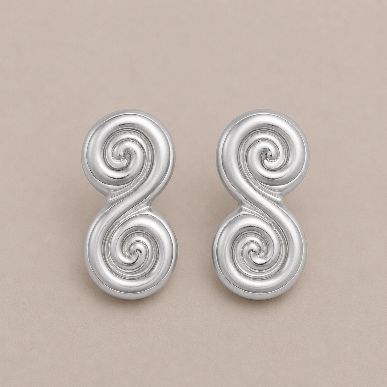 Louise Silver Double Earrings