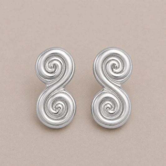Louise Silver Double Earrings