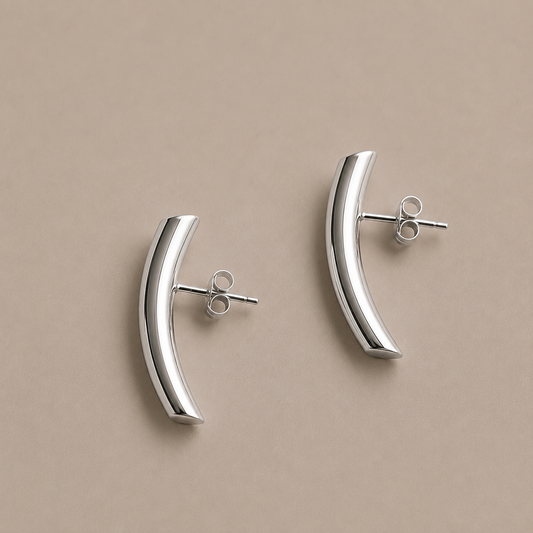 Tube Smaill Silver Earrings