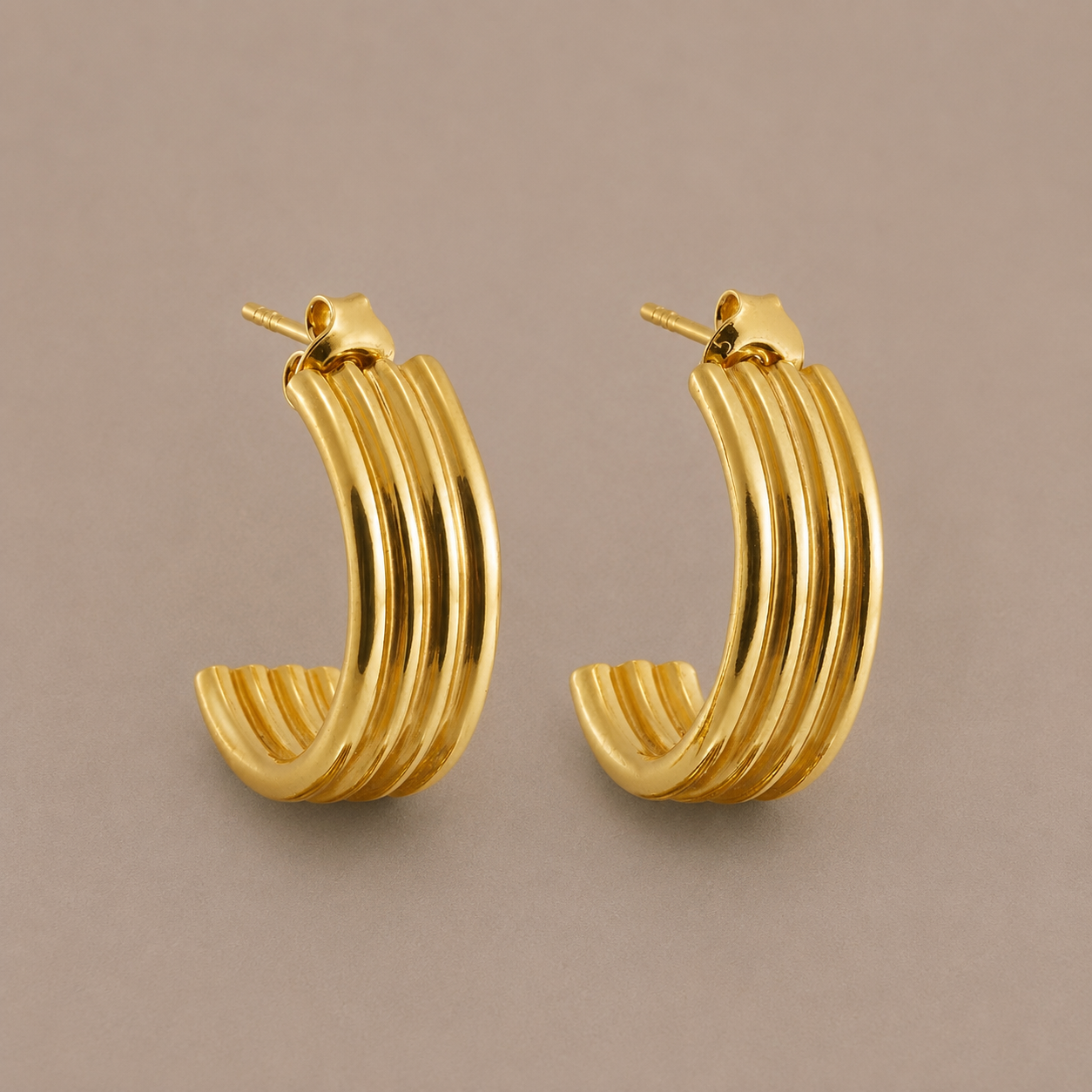 Spiral Gold Earrings Large