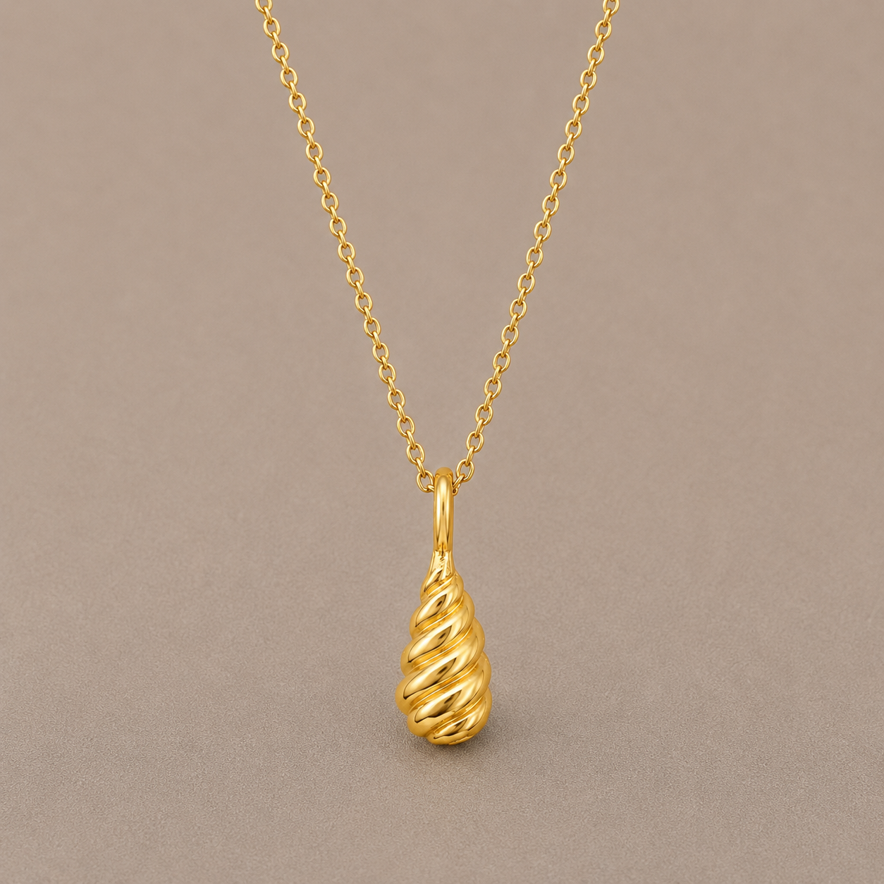 Spiral Almond Necklace