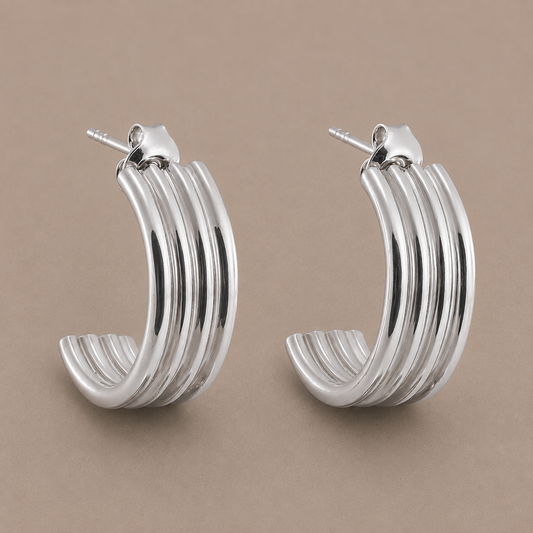 Spiral Siver Earrings Large