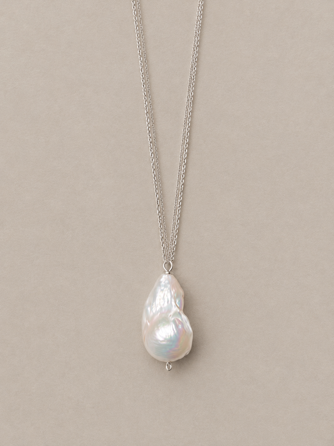 Pearl Moon Silver Necklace