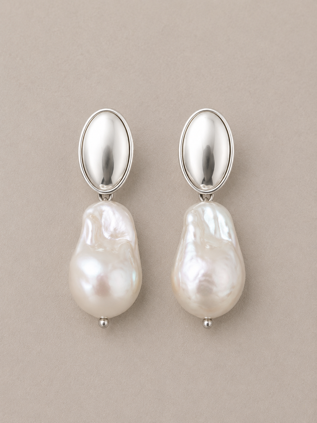 Veil Silver Pearl Earrings