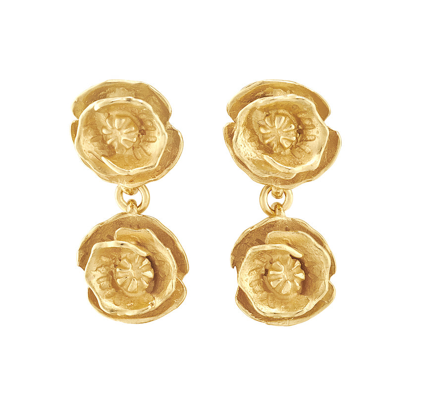 Poppy Duo Gold Earrings
