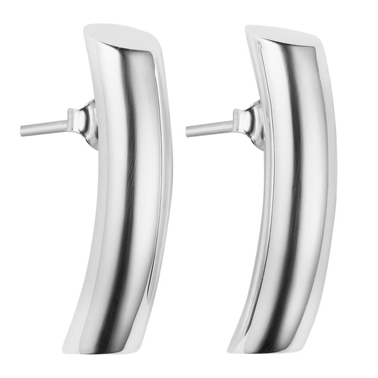 Tube Large Silver Earrings