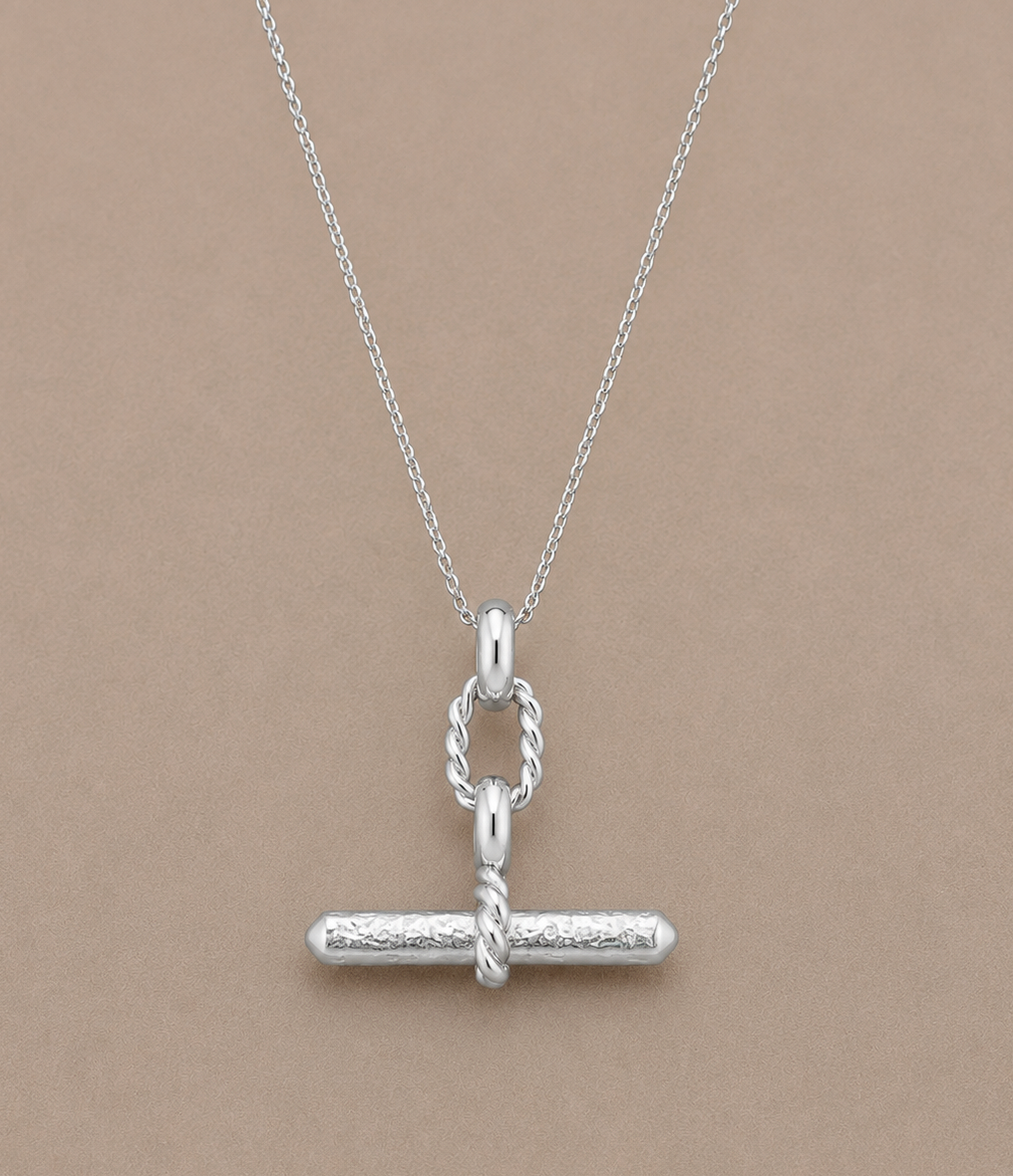 T-Bar I Silver Necklace