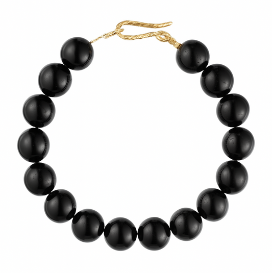 Coil Onyx Gold Bracelet