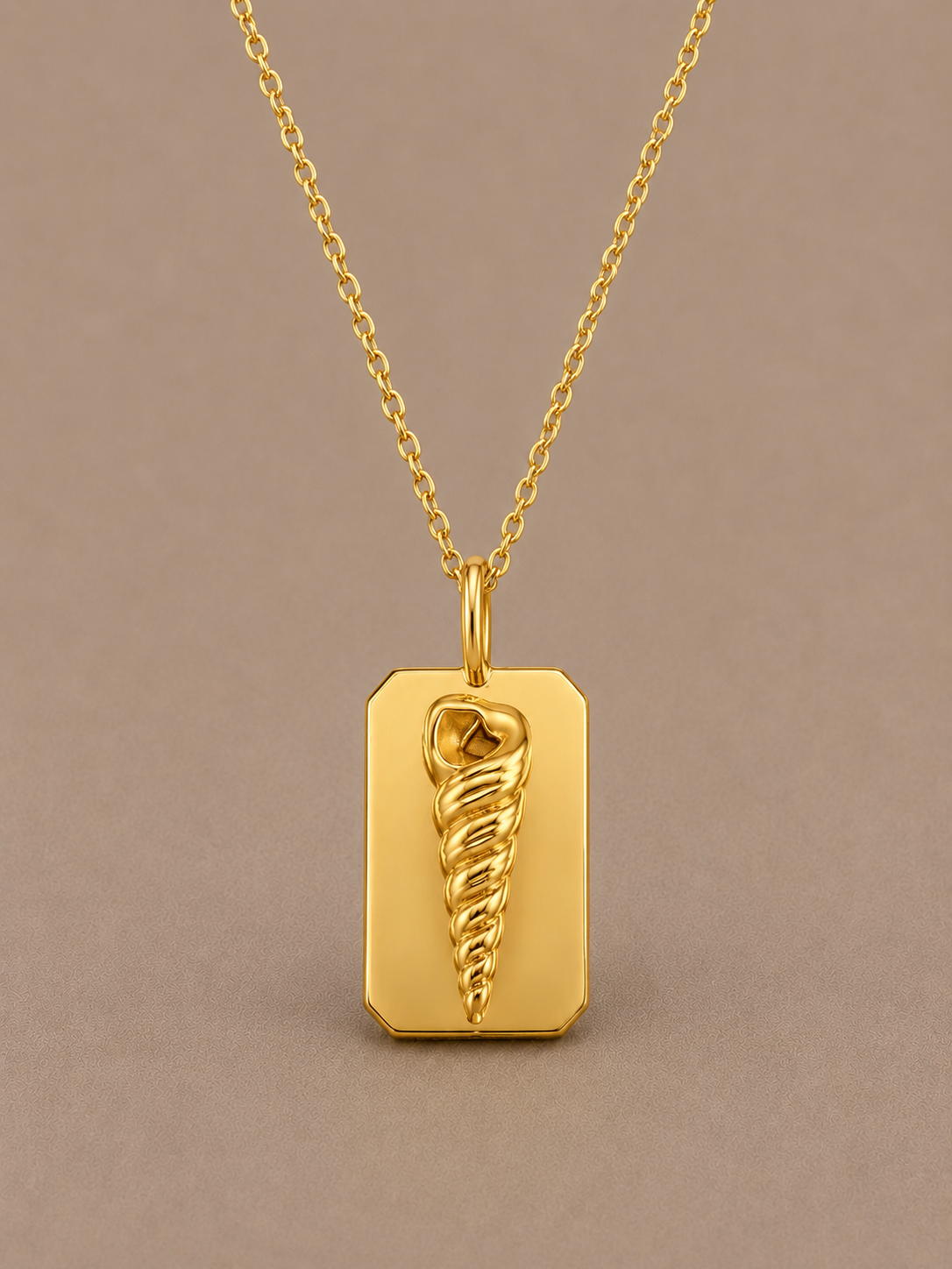 Amonit & Auger Double Side Necklace
