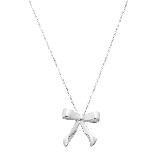 Bow Silver Necklace