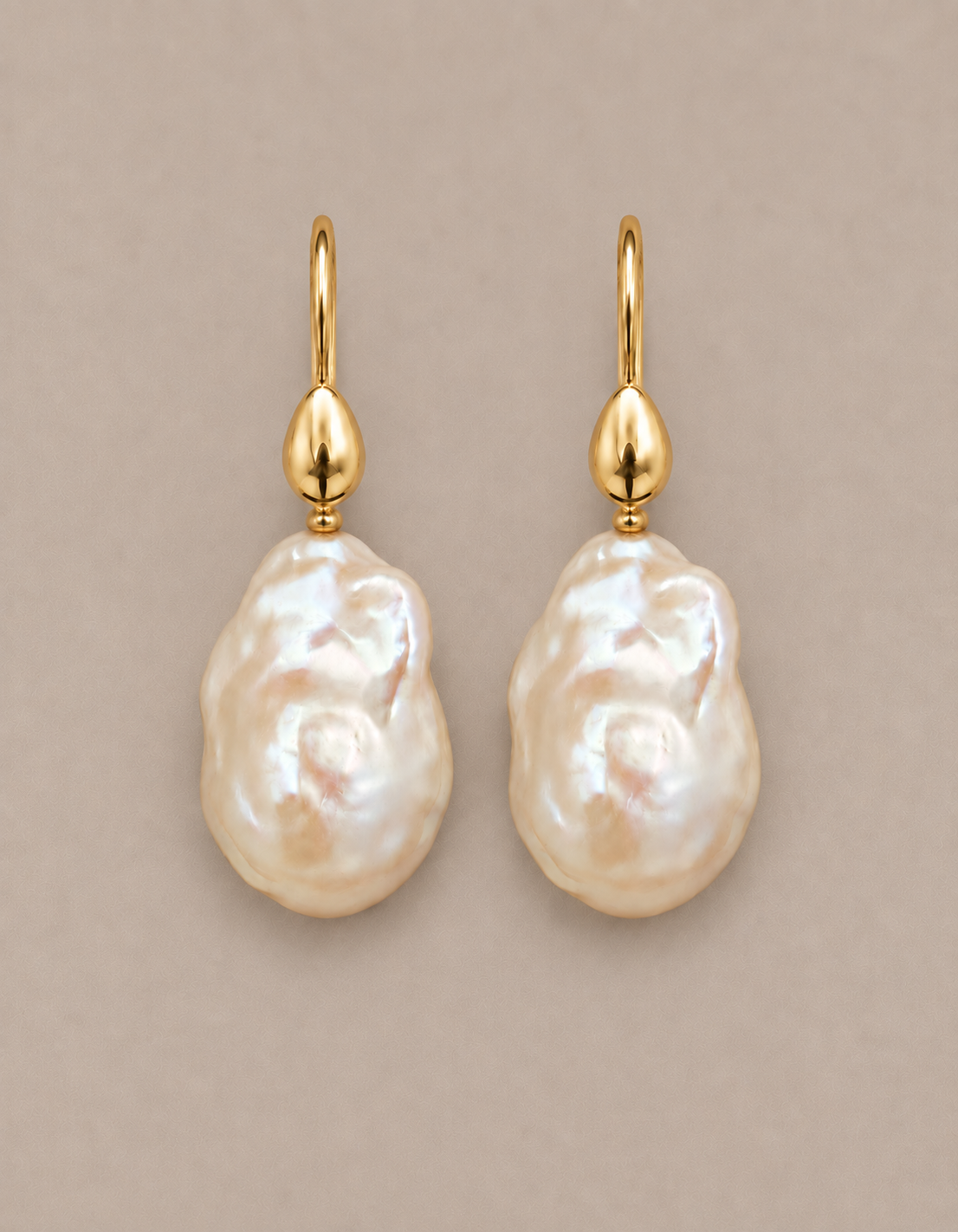 Lunar Silver Pearl Earrings