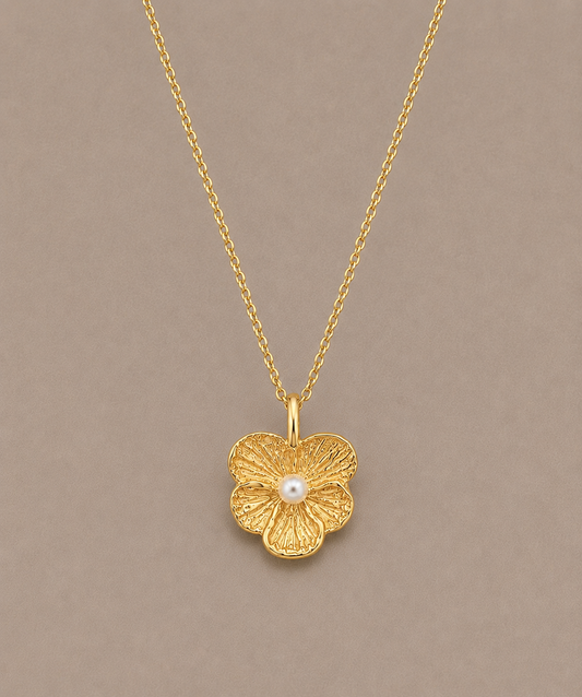 Pansy Pearl Necklace