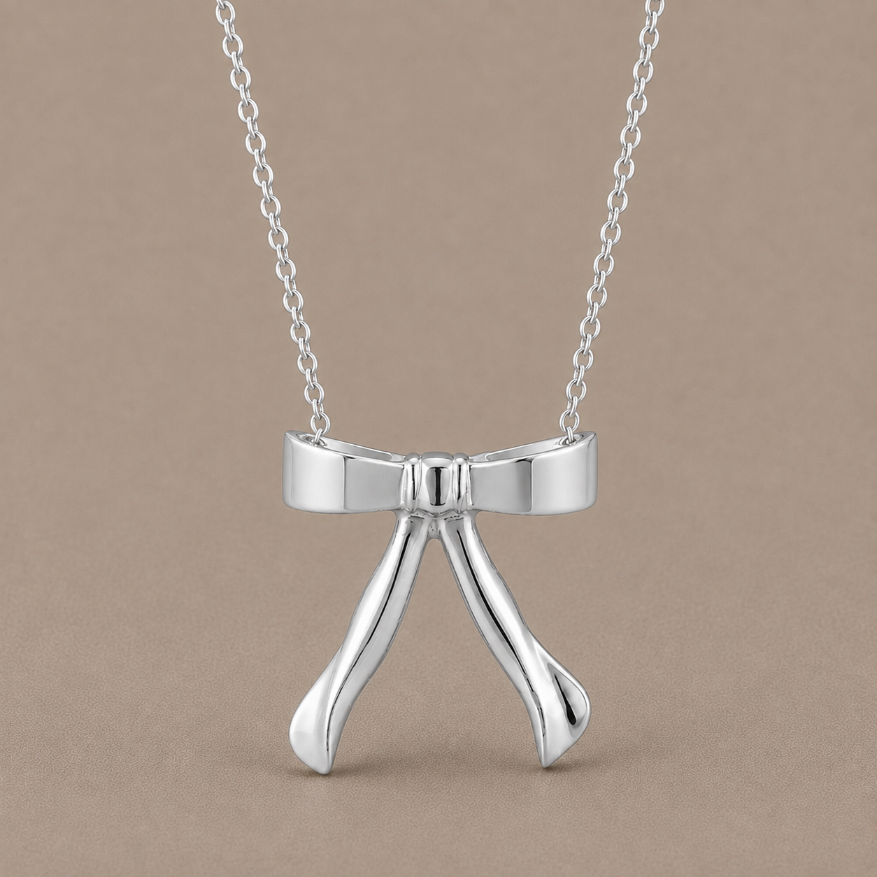 Bow Silver Necklace