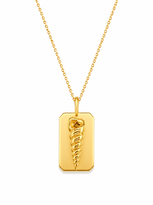 Amonit & Auger Double Side Necklace