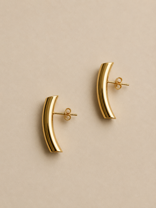 Tube Large Gold Earrings
