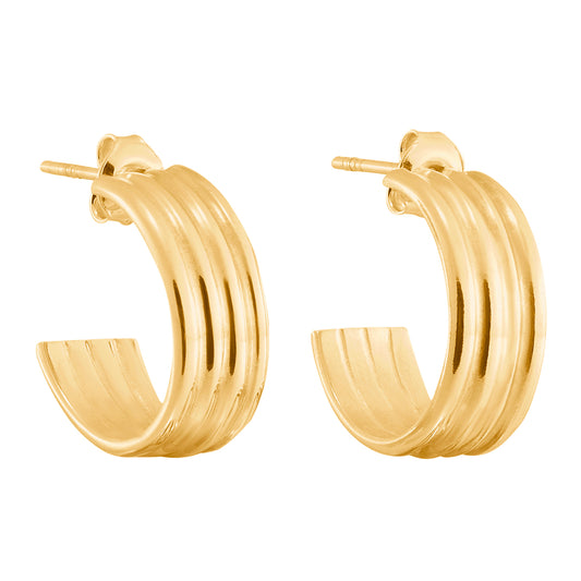 Spiral Gold Hoop Earrings Small