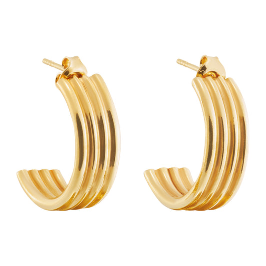 Spiral Gold Earrings Large