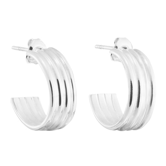 Spiral Silver Hoop Earrings Small