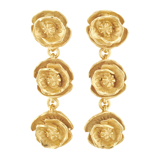 Poppy Gold Garland Earrings