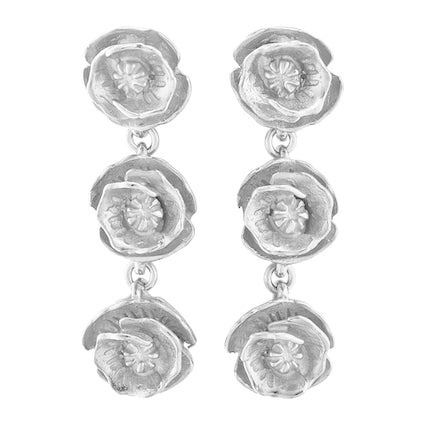 Poppy Silver Garland Earrings